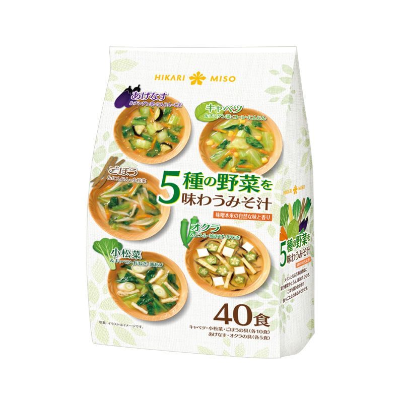 ひかり味噌 5種の野菜を味わうみそ汁 40食 (×1袋) | ひかり味噌󠄀公式通販