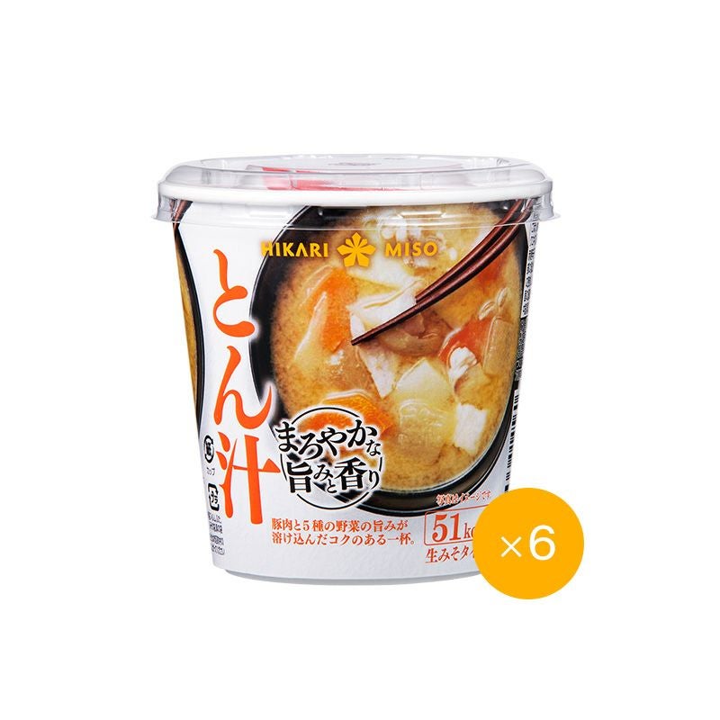 ひかり味噌 カップみそ汁 まろやかな旨みと香り とん汁 (×6カップ
